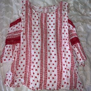 Small Red and White Top